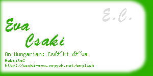 eva csaki business card